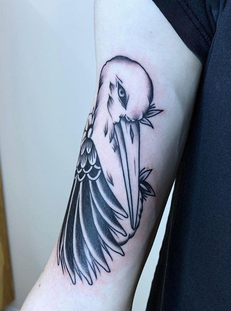 30 Pretty Stork Tattoos Show Your Temperament