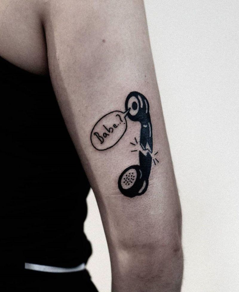 30 Pretty Telephone Tattoos to Inspire You