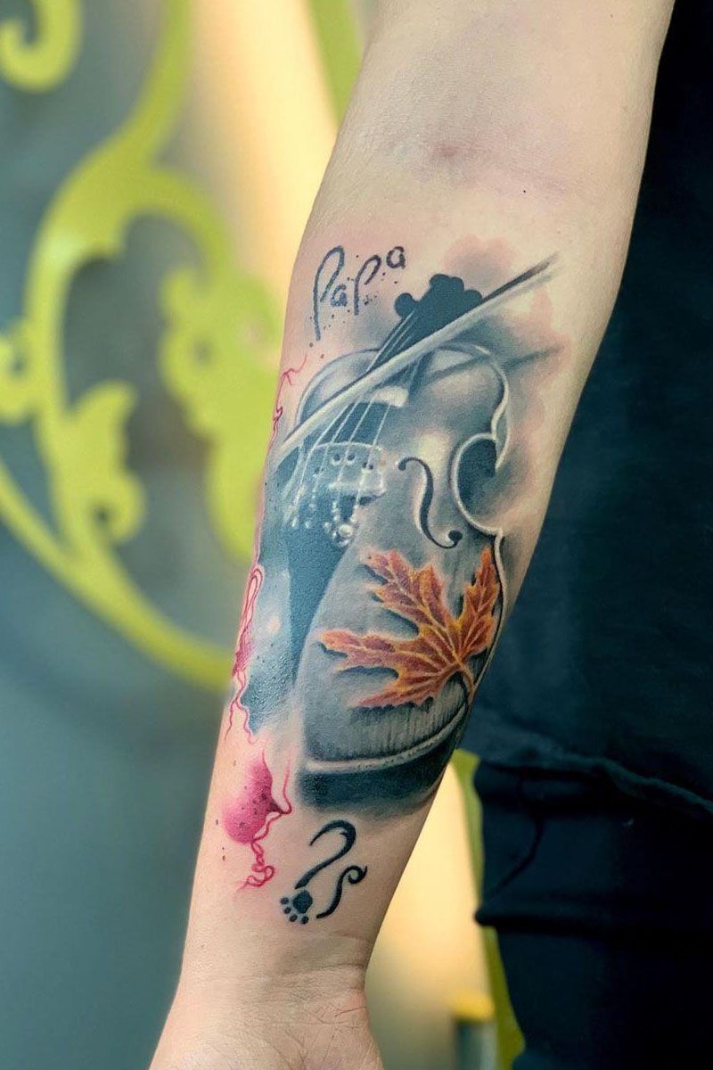 30 Pretty Violin Tattoos that Can Enhance Your Temperament