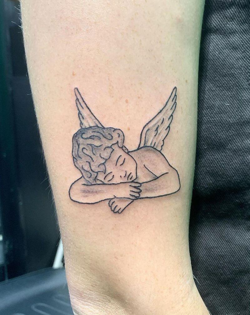 30 Pretty Cherub Tattoos You Will Love