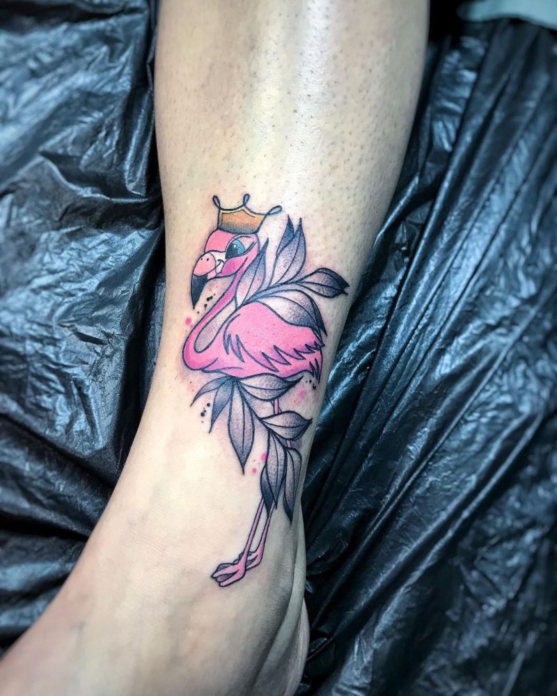 30 Pretty Flamingo Tattoos Make You Elegant and Beautiful