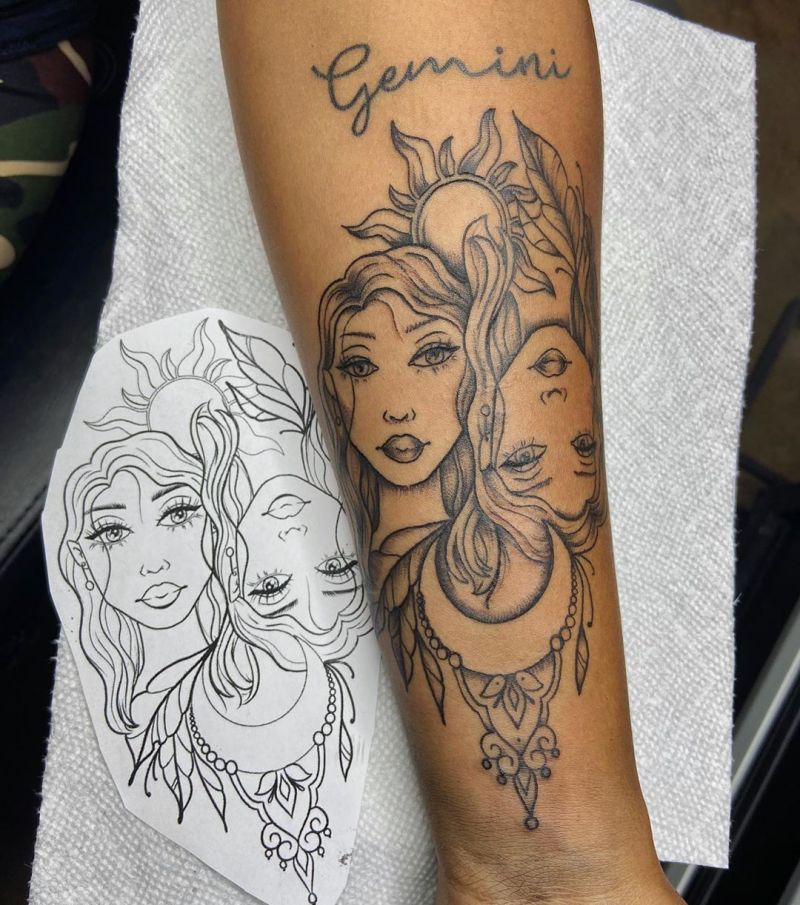 30 Pretty Gemini Tattoos to Inspire You