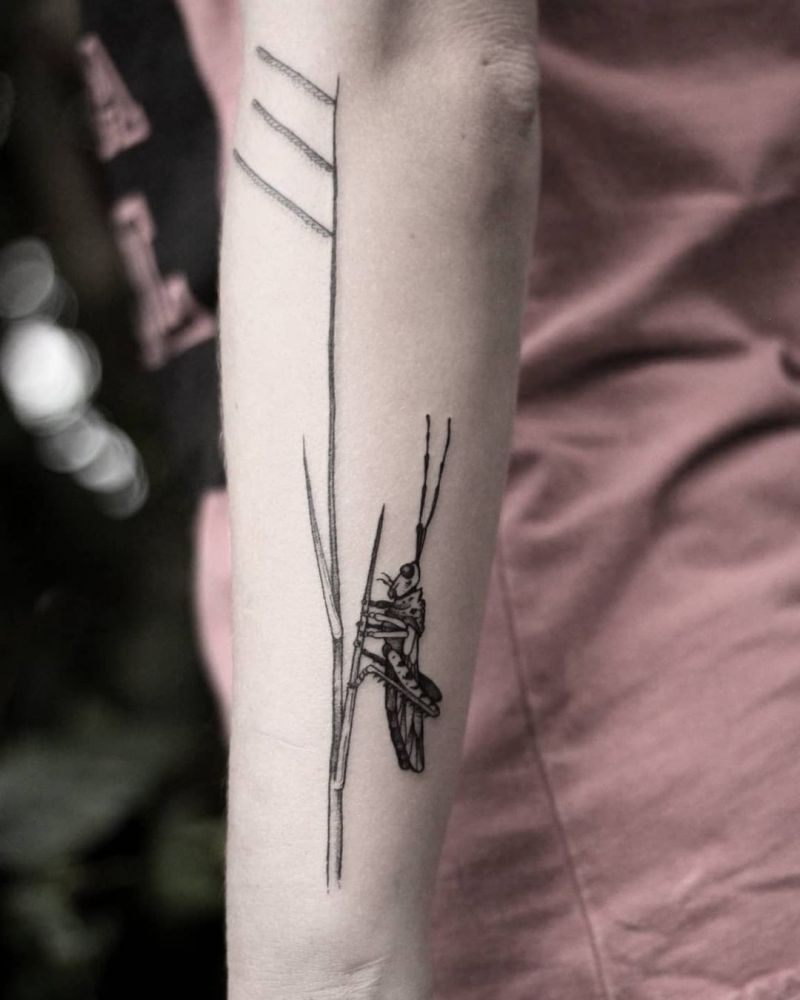 30 Pretty Grasshopper Tattoos You Must Try