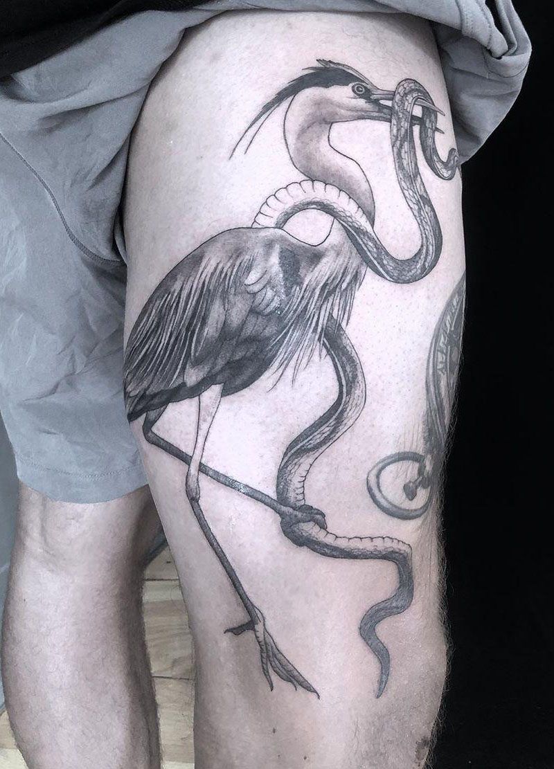 30 Pretty Heron Tattoos Bring You Good Luck