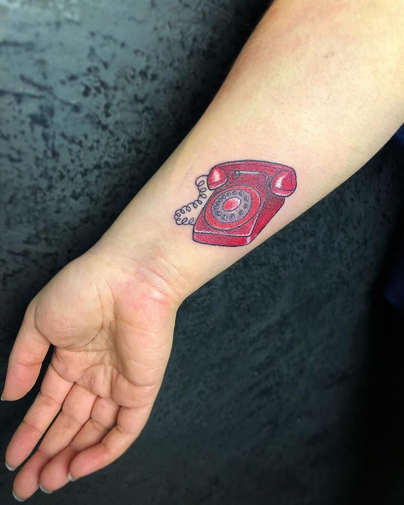 30 Pretty Telephone Tattoos to Inspire You