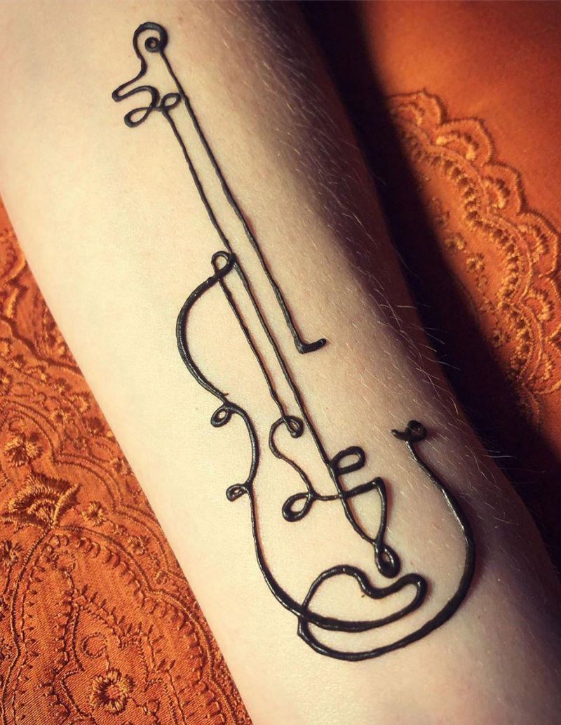 30 Pretty Violin Tattoos that Can Enhance Your Temperament