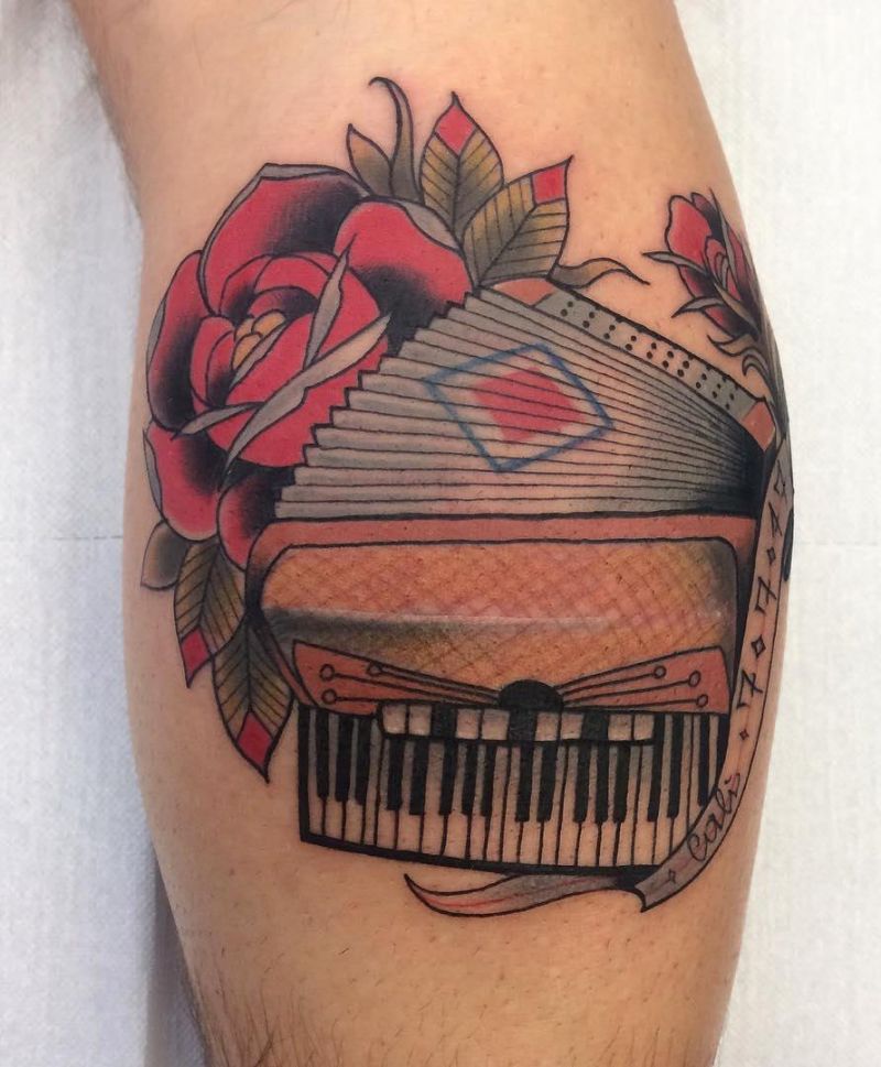 30 Pretty Accordion Tattoos that Can Enhance Your Temperament