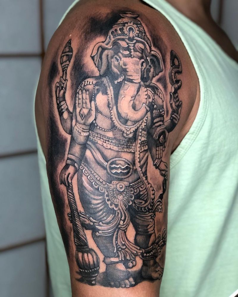 30 Pretty Ganesha Tattoos Make You Charming