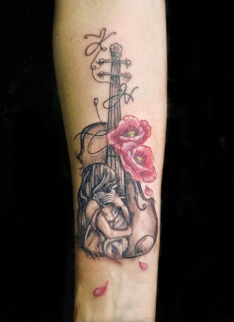 30 Pretty Violin Tattoos that Can Enhance Your Temperament