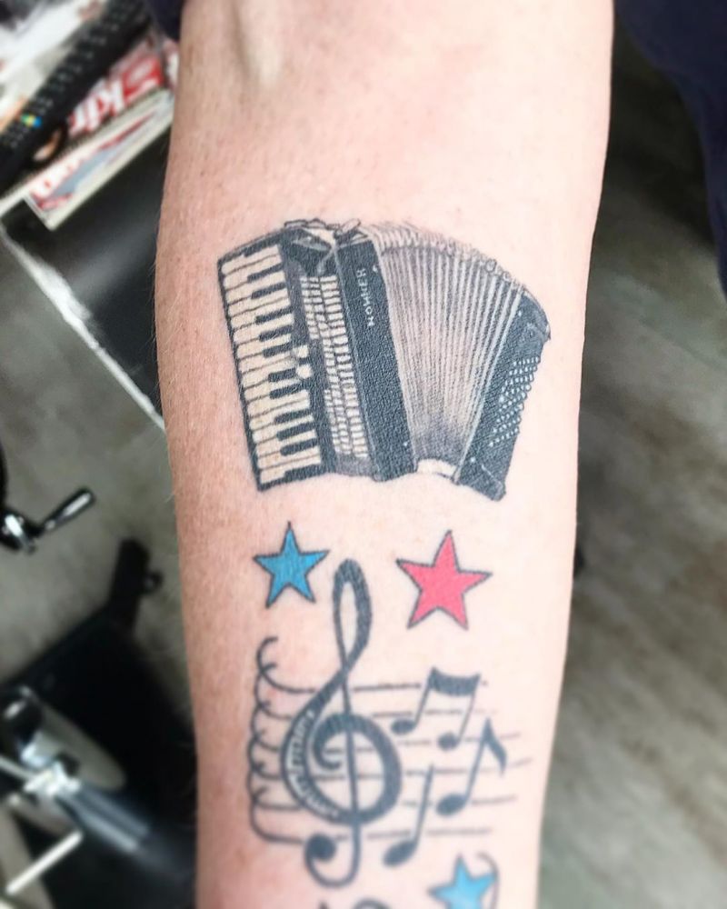 30 Pretty Accordion Tattoos that Can Enhance Your Temperament