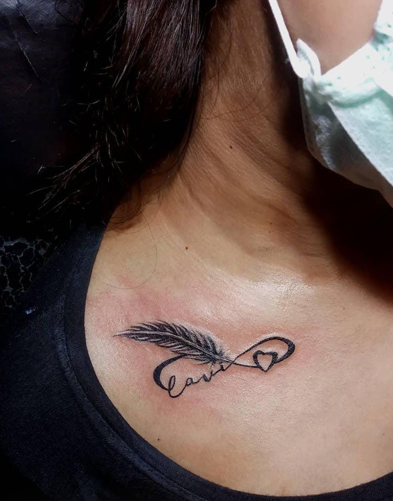 30 Pretty Infinity Feather Tattoos Make You Beautiful Forever