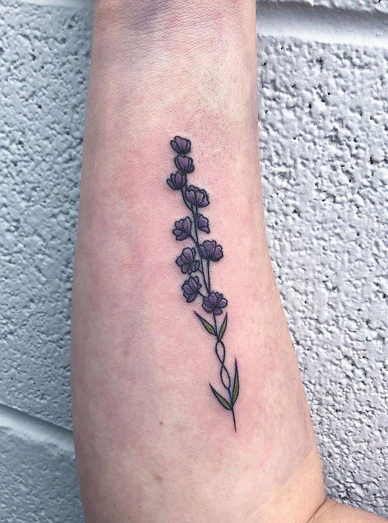 30 Pretty Larkspur Tattoos that Can Enhance Your Temperament