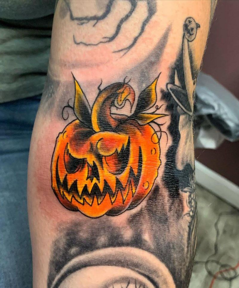 30 Pretty Pumpkin Tattoos You Will Love