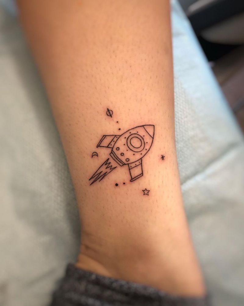 30 Pretty Rocket Tattoos Improve Your Temperament