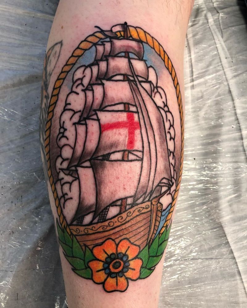 30 Pretty Sailing Boat Tattoos You Will Love