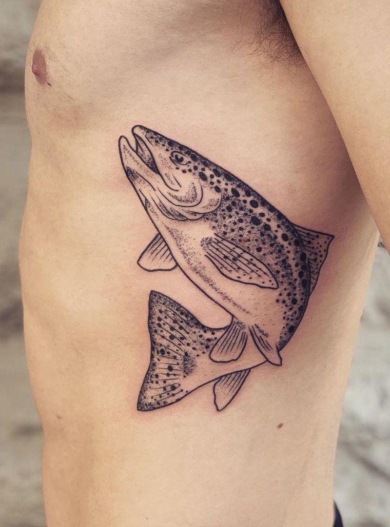 30 Pretty Salmon Tattoos You Will Love