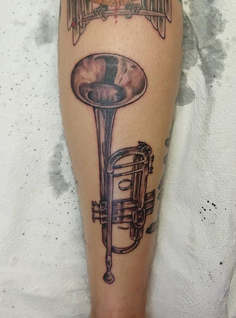 30 Pretty Trumpet Tattoos to Inspire You