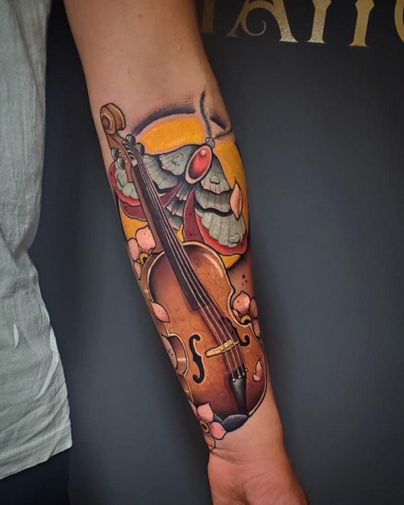 30 Pretty Violin Tattoos that Can Enhance Your Temperament