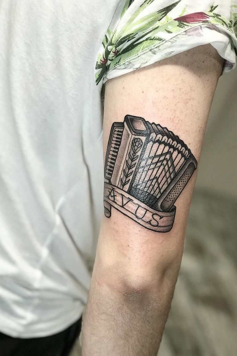 30 Pretty Accordion Tattoos that Can Enhance Your Temperament