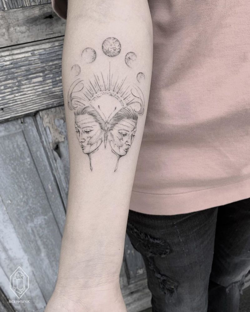 30 Pretty Gemini Tattoos to Inspire You