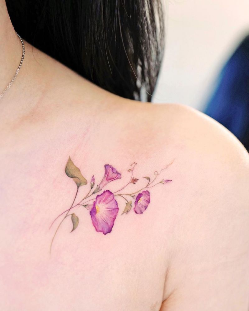 30 Pretty Morning Glory Tattoos to Inspire You