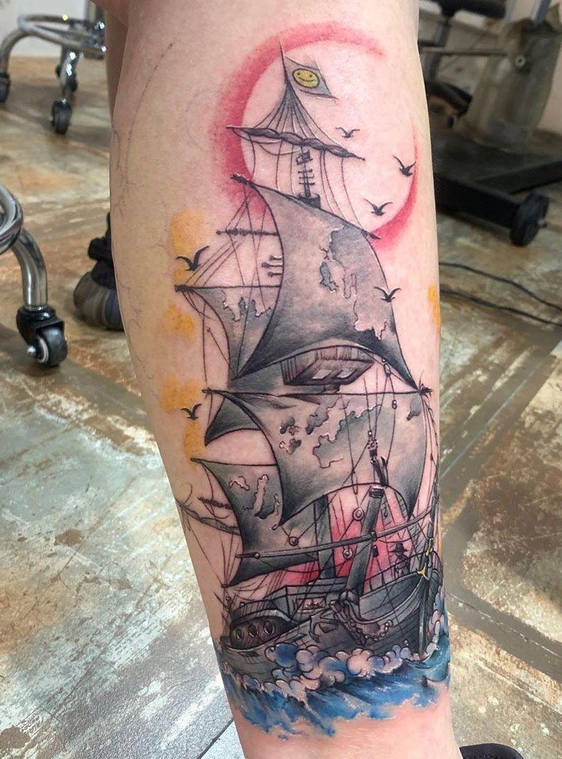 30 Pretty Sailing Boat Tattoos You Will Love