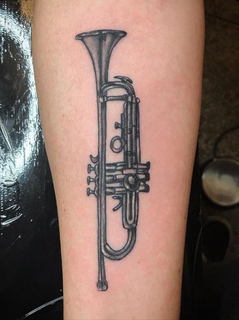 30 Pretty Trumpet Tattoos to Inspire You