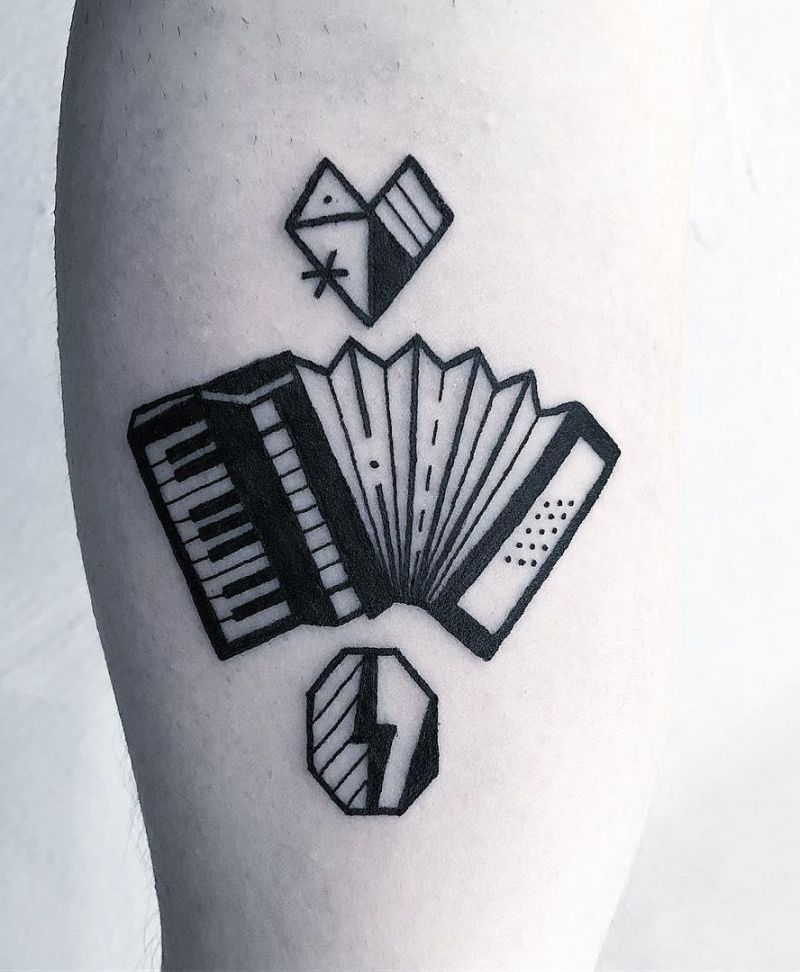 30 Pretty Accordion Tattoos that Can Enhance Your Temperament