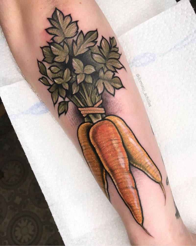 30 Pretty Carrot Tattoos You Will Love