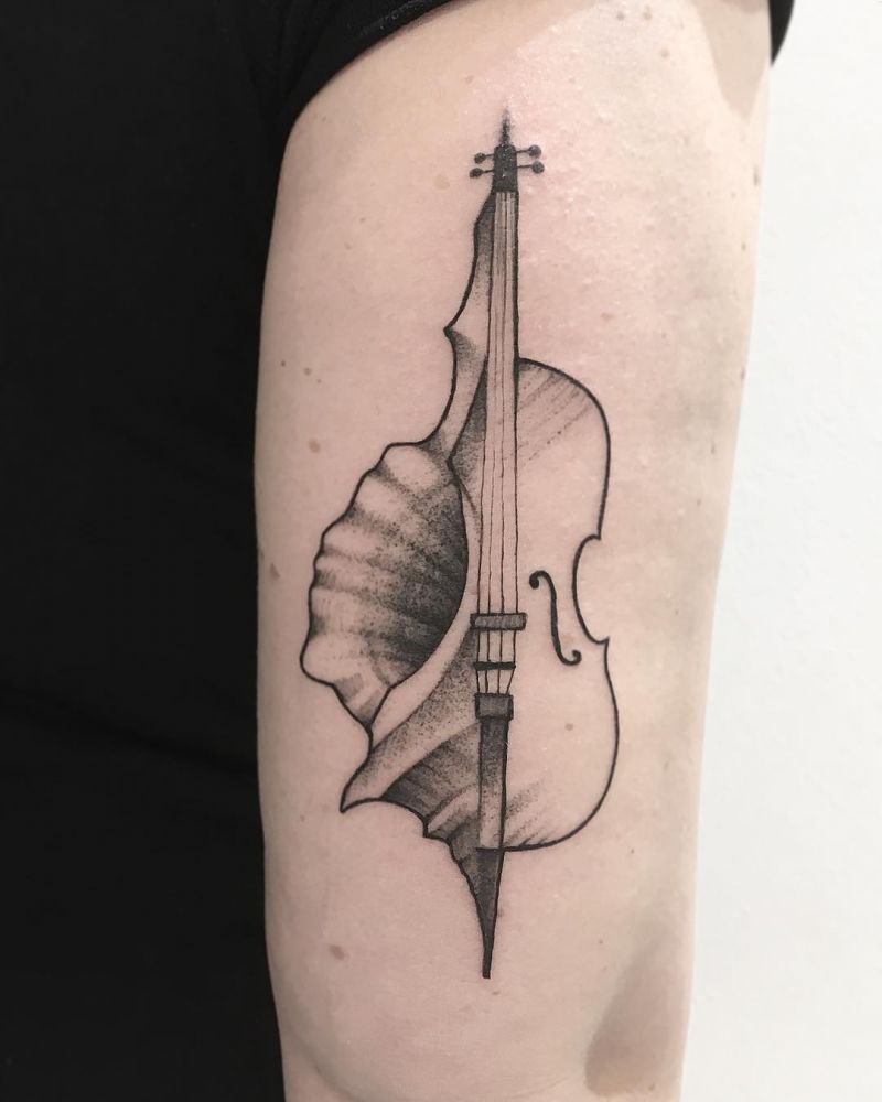 30 Pretty Cello Tattoos Make You Elegant and Beautiful