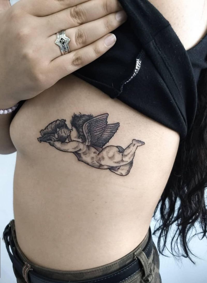 30 Pretty Cherub Tattoos You Will Love