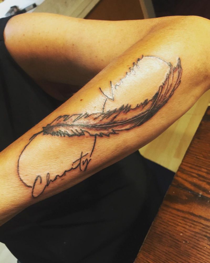 30 Pretty Infinity Feather Tattoos Make You Beautiful Forever