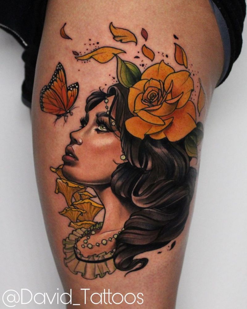 30 Pretty Lady Face Tattoos You Will Love