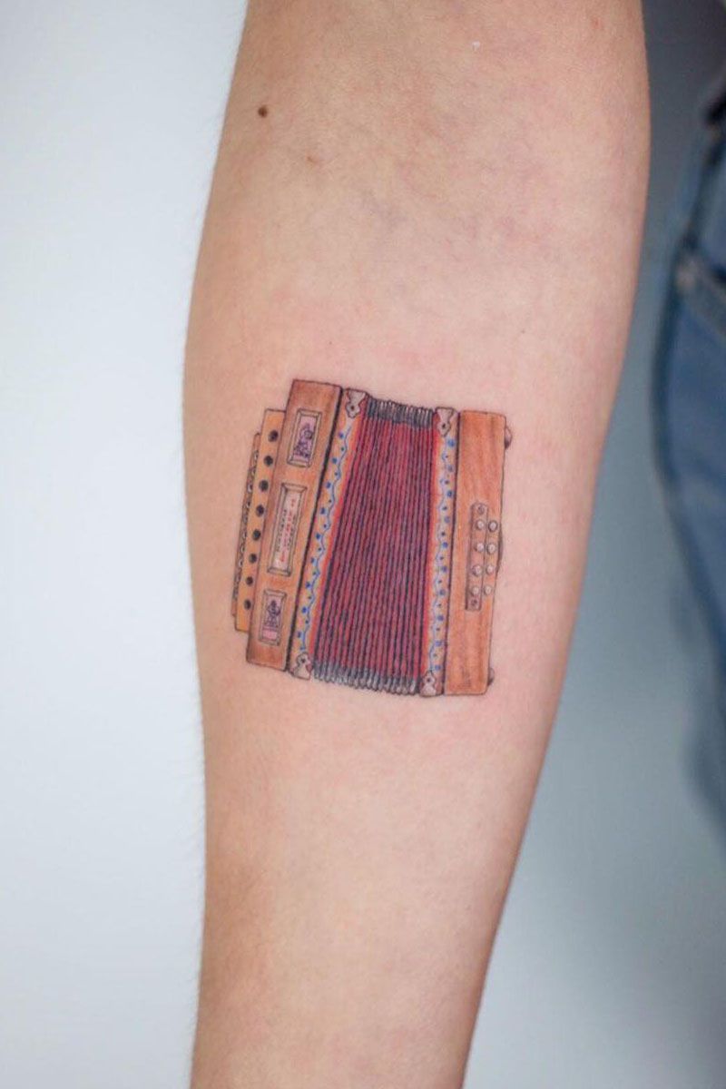 30 Pretty Accordion Tattoos that Can Enhance Your Temperament