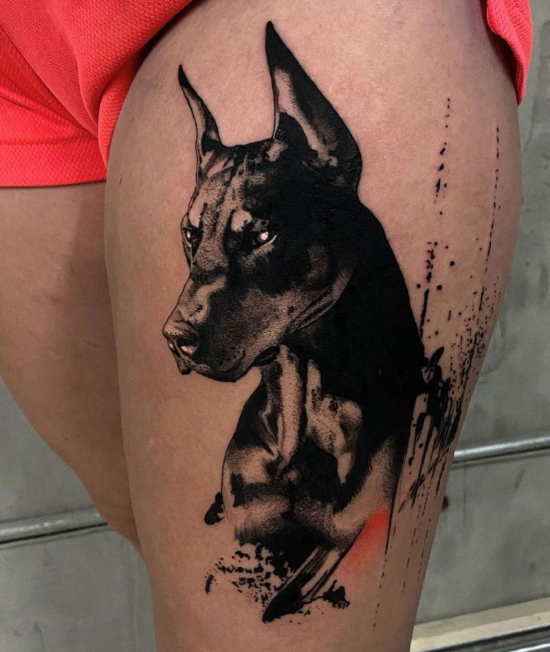 30 Pretty Doberman Tattoos Hope to Bring You Luck