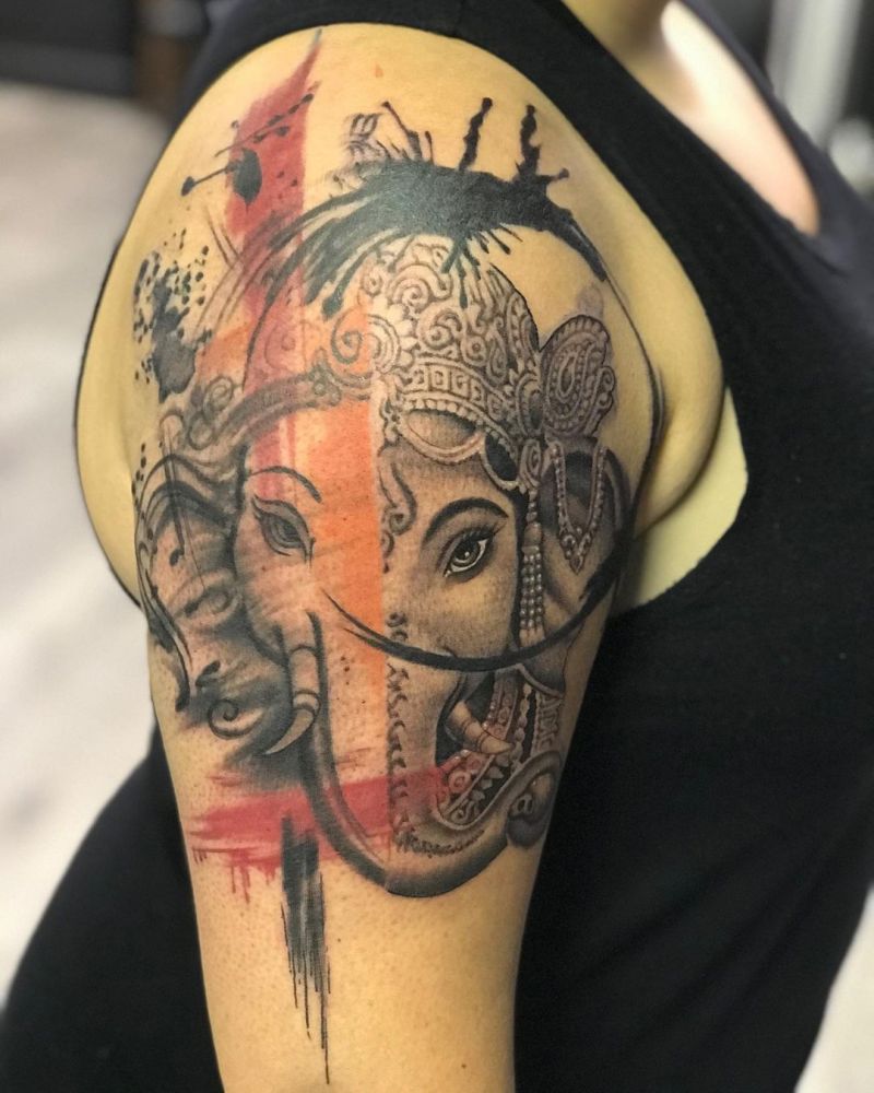 30 Pretty Ganesha Tattoos Make You Charming