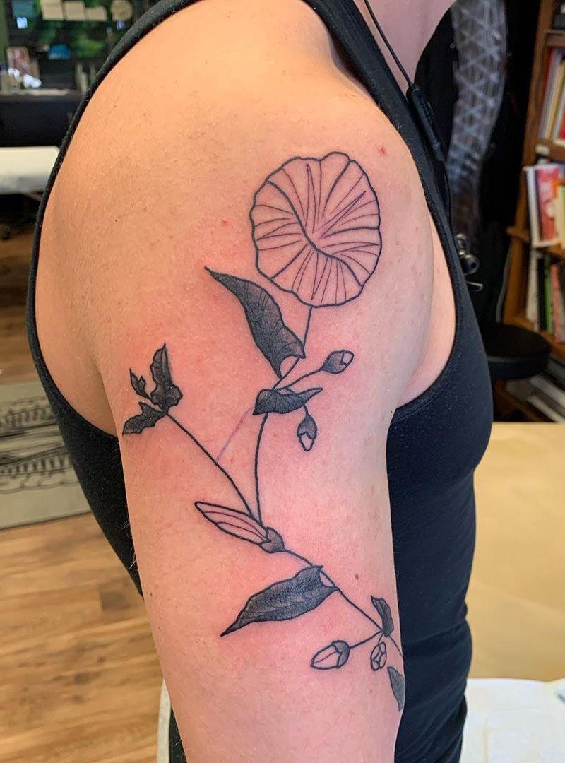 30 Pretty Morning Glory Tattoos to Inspire You