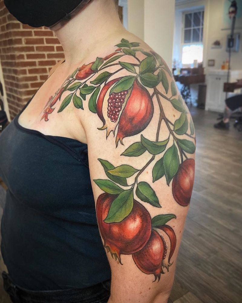 30 Pretty Pomegranate Tattoos Enhance Your Personality