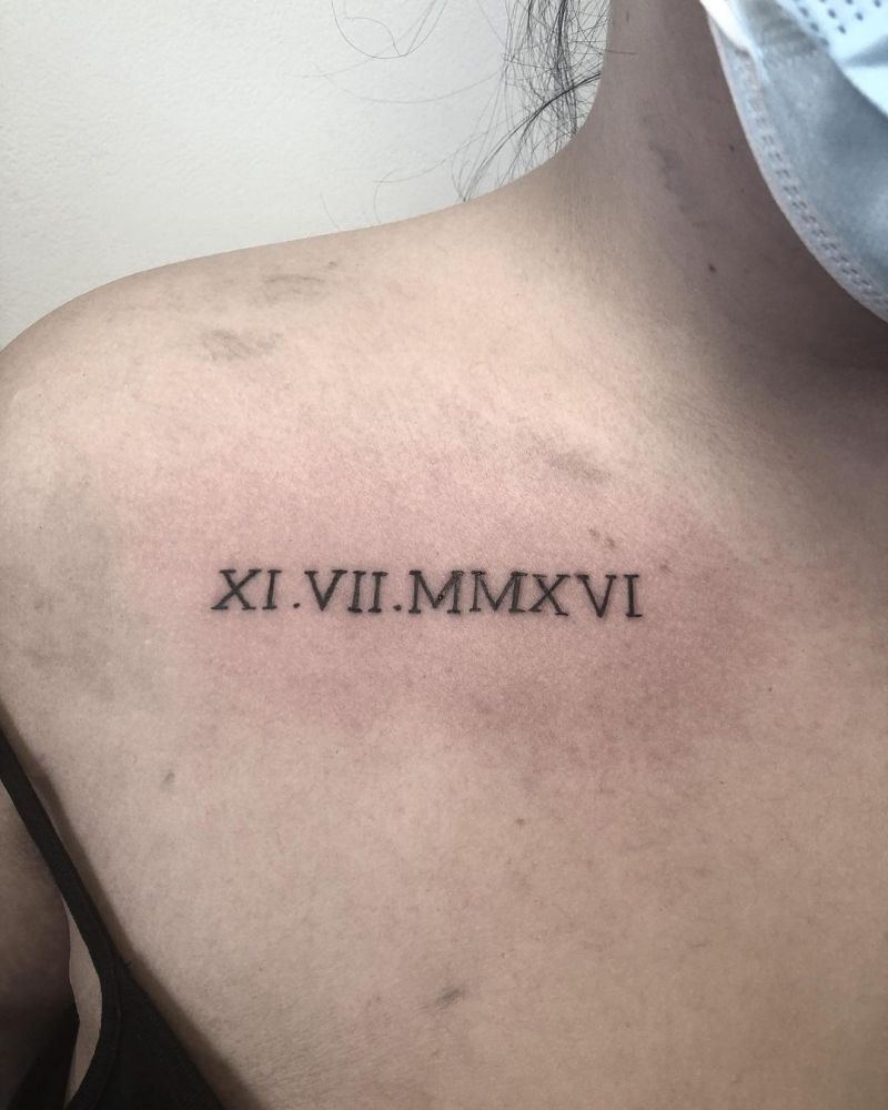 30 Pretty Roman Numeral Tattoos Make You Beautiful Forever