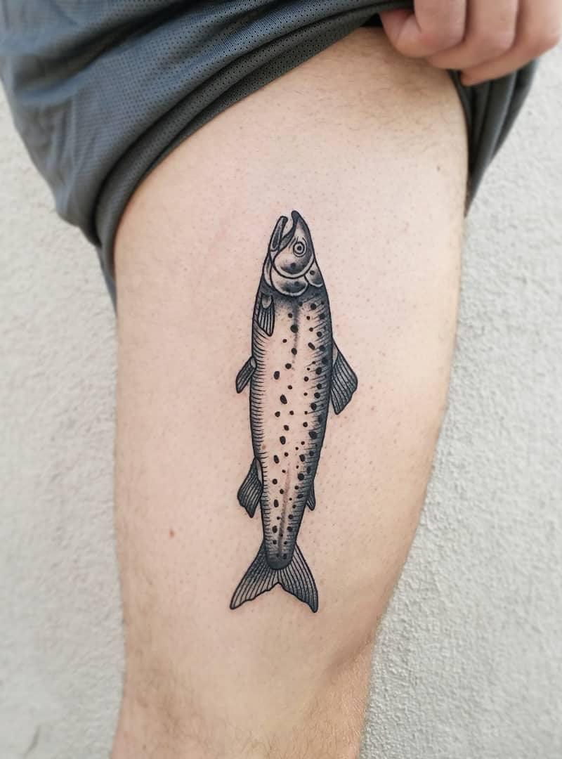 30 Pretty Salmon Tattoos You Will Love