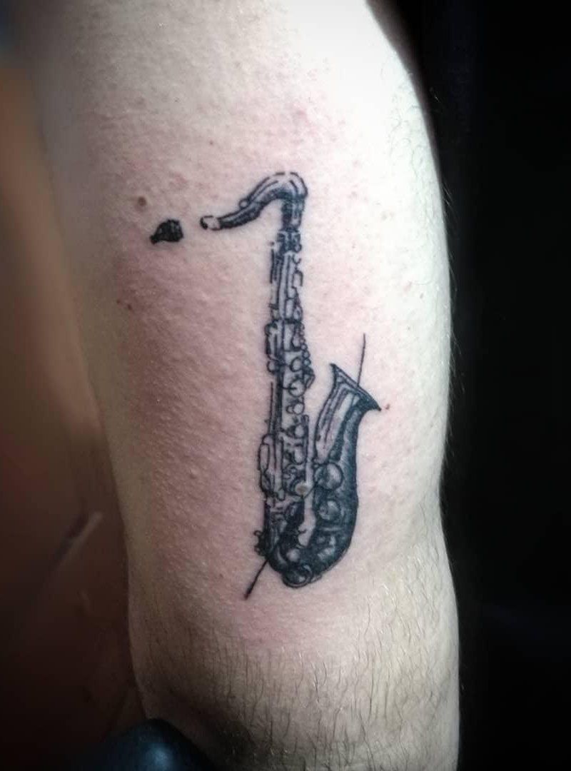 30 Pretty Saxophone Tattoos Show Your Temperament