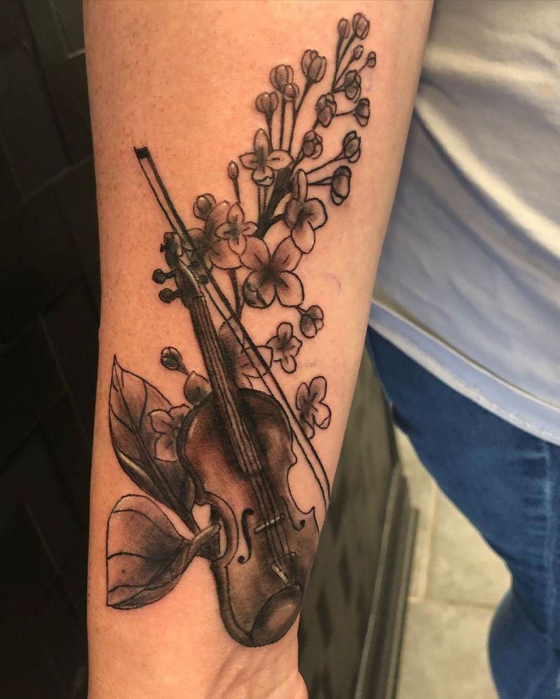 30 Pretty Violin Tattoos that Can Enhance Your Temperament