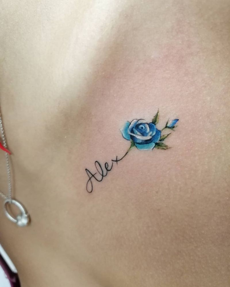 30 Pretty Blue Rose Tattoos You Must Try