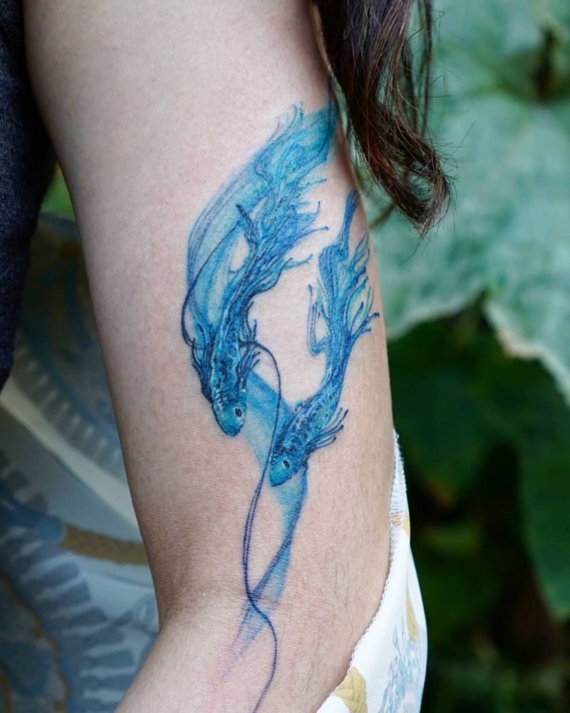 30 Pretty Blue Tattoos You Will Love