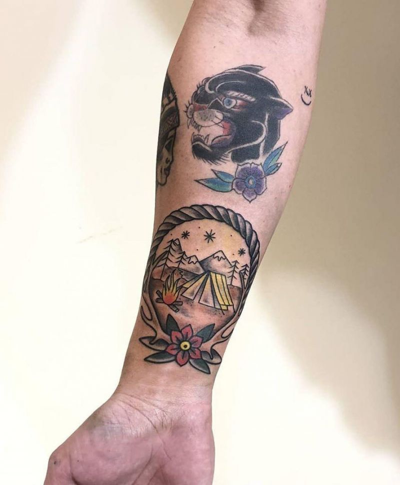 30 Pretty Camp Tattoos You Will Love