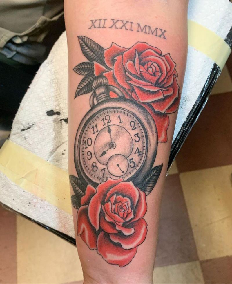 30 Pretty Stopwatch Tattoos You Will Love