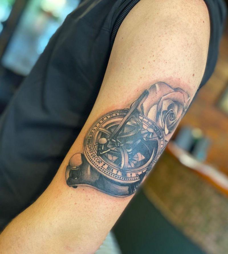 30 Amazing Sundial Tattoos to Inspire You