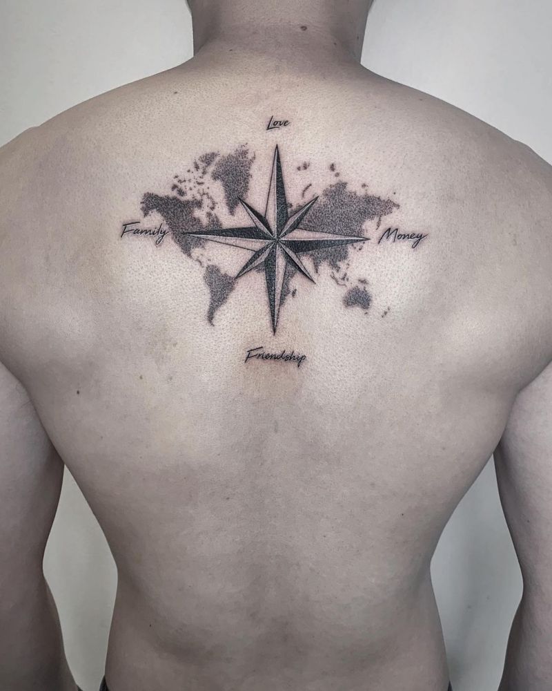 30 Unique World Map Tattoos Make You Love The World