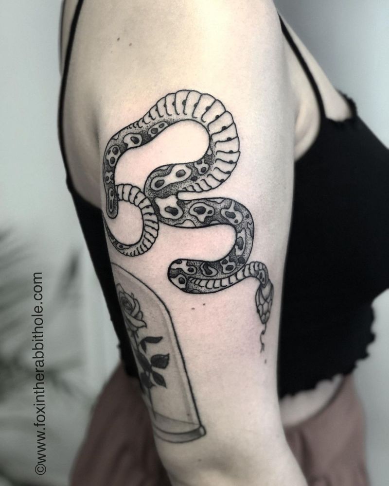 30 Pretty Python Tattoos You Will Love