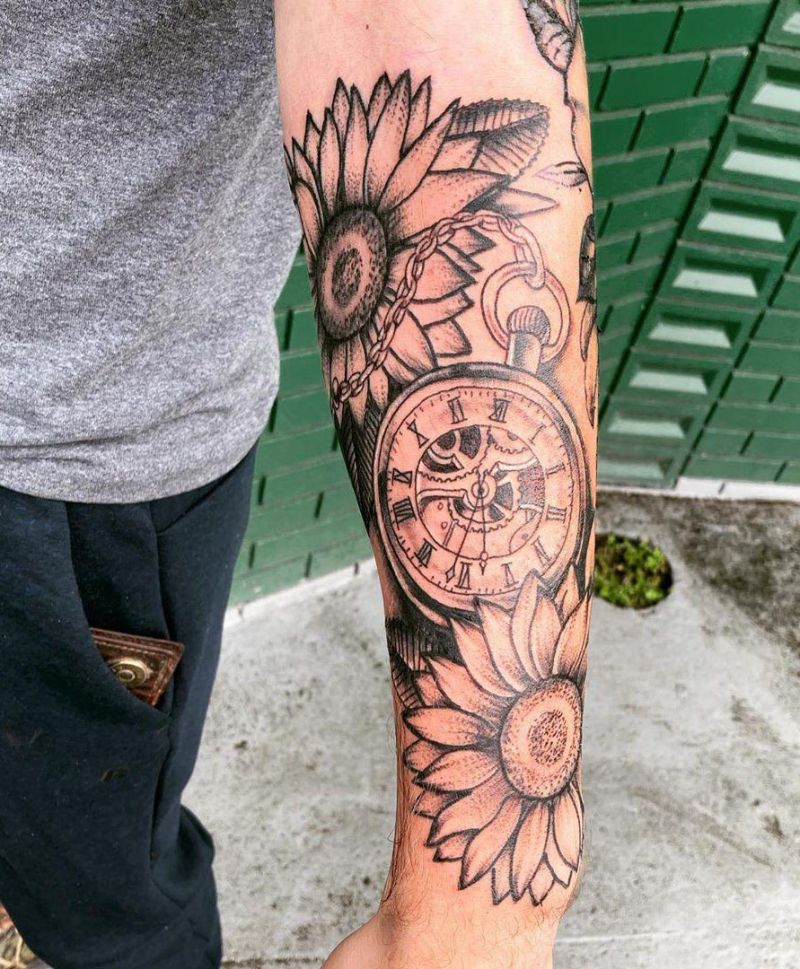 30 Pretty Pocket Watch Tattoos You Must Try